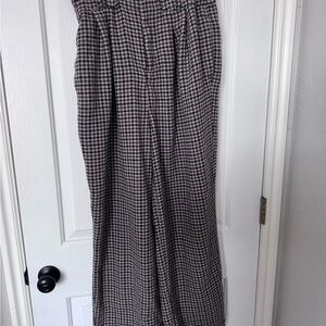 Free People Blue and Brown Houndstooth Pants